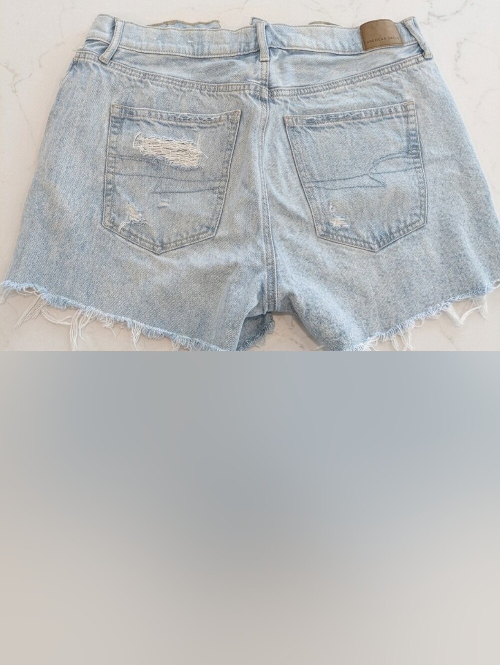 American Eagle Outfitters Light Blue Distressed Denim Cutoff Shorts - Picture 2 of 6